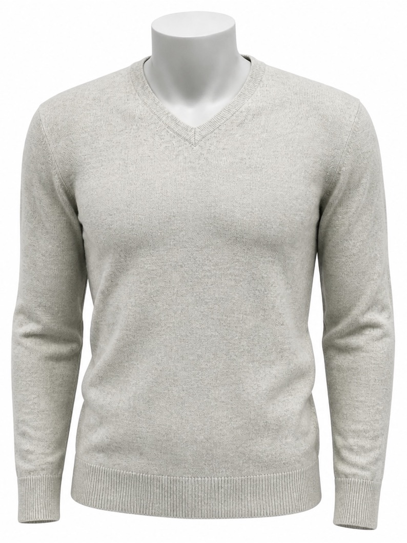 Old Navy Men's Light Gray V-Neck Sweater
